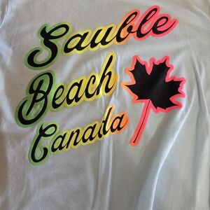 Sauble Beach Canada Neon Script Tee Size Medium
